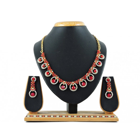 Generic Women's Alloy Necklace set (Red)