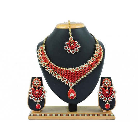 Generic Women's Alloy Necklace set (Red)