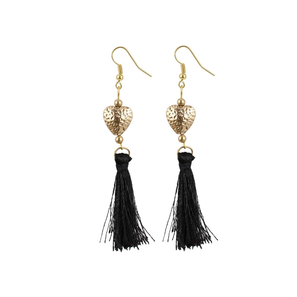 Generic Women's Alloy Hook Dangler Hanging Tassel Fashion Earrings-Multicolour