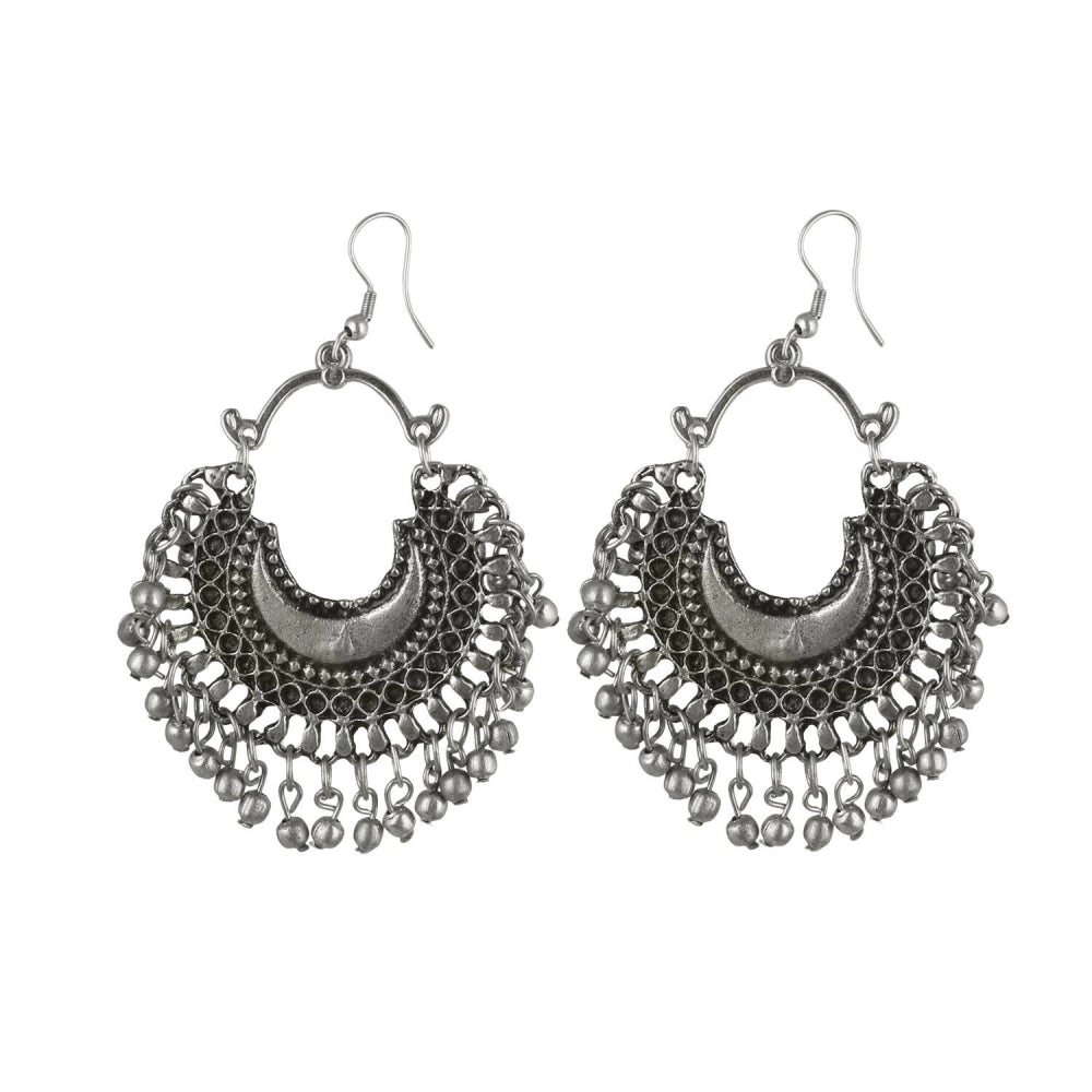 Generic Women's Alloy, silver Plated Hook Dangler Hanging Earrings-Silver