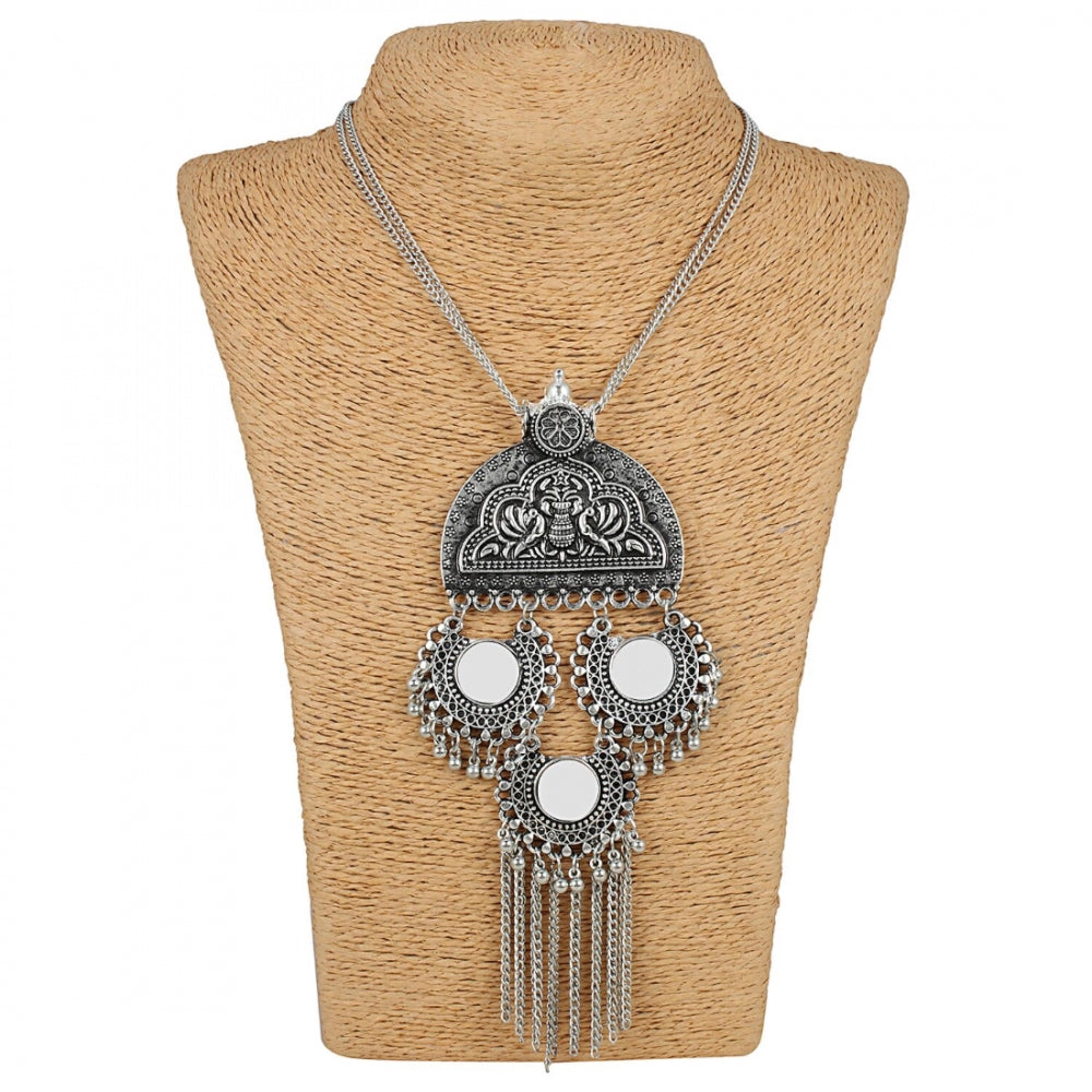 Afghani Designer Turkish Style Oxidised German Silver Chandbali Necklace Pandent Jewellery