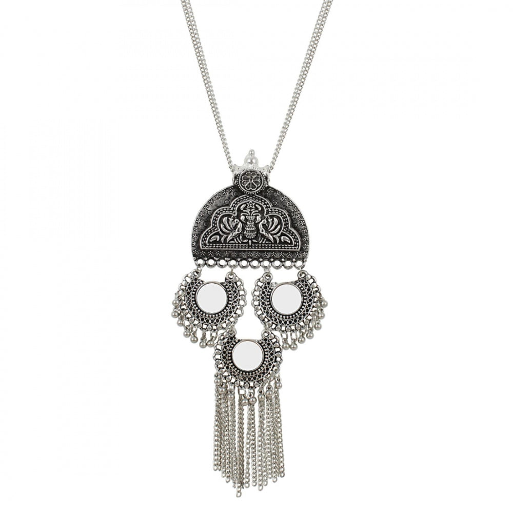 Afghani Designer Turkish Style Oxidised German Silver Chandbali Necklace Pandent Jewellery