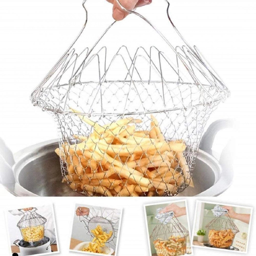 Generic Foldable Strainer Chef Basket (Color: Assorted)