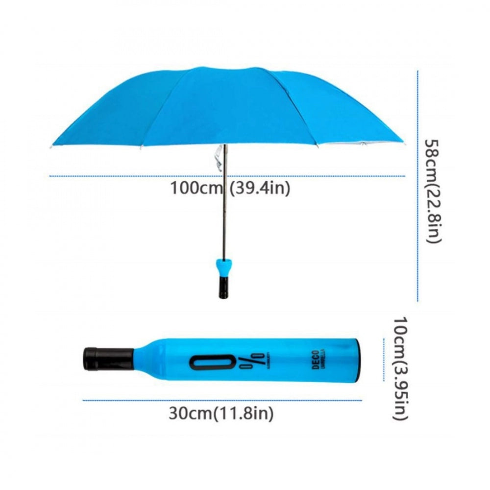 Generic Bottle Umbrella Double Layer Folding Portable With Bottle Cover (Color: Assorted)