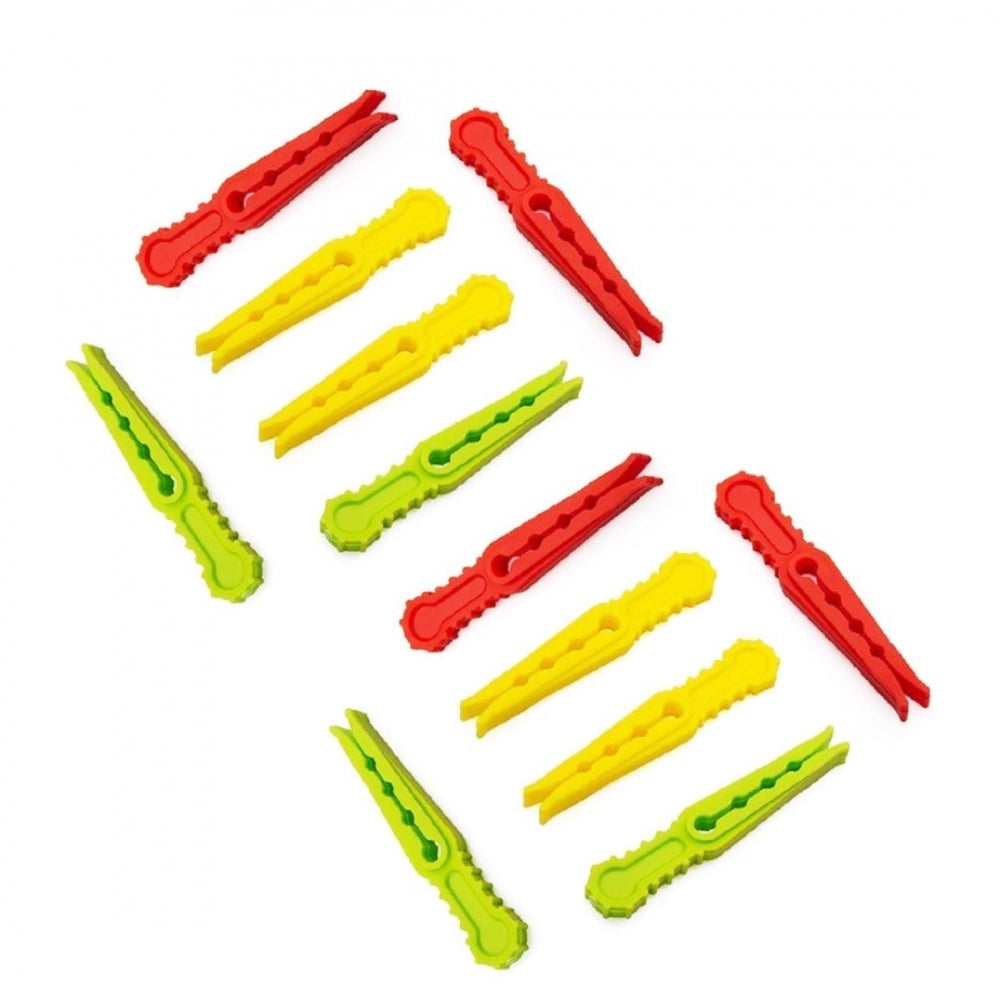 Generic Pack Of_3 Multipurpose Plastic Cloth Hanging Pegs Clips_36 Pcs (Color: Assorted)