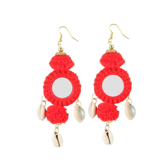 Generic Women's Alloy Hook Dangler Hanging Tassel Fashion Earring (Color: Red)