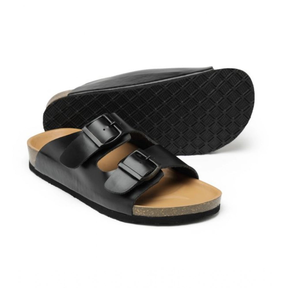 Generic Unisex Cork Fashionable, Comfortable And Trendy Cork Sandals (Black)
