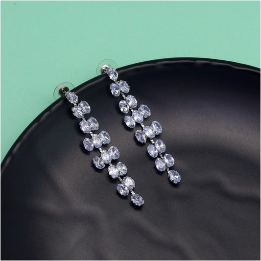 Generic Women's Silver Color Antique Stone Earrings