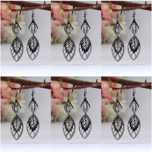 Generic Women's Black Color Antique Earrings Combo Of 6 Pairs