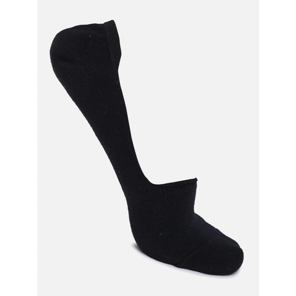 Generic 4 Pairs Unisex Casual Cotton Blended Solid No-show Socks (Black)