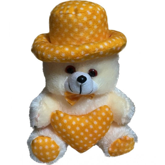 Generic Cap Teddy Bear with Heart (Yellow)