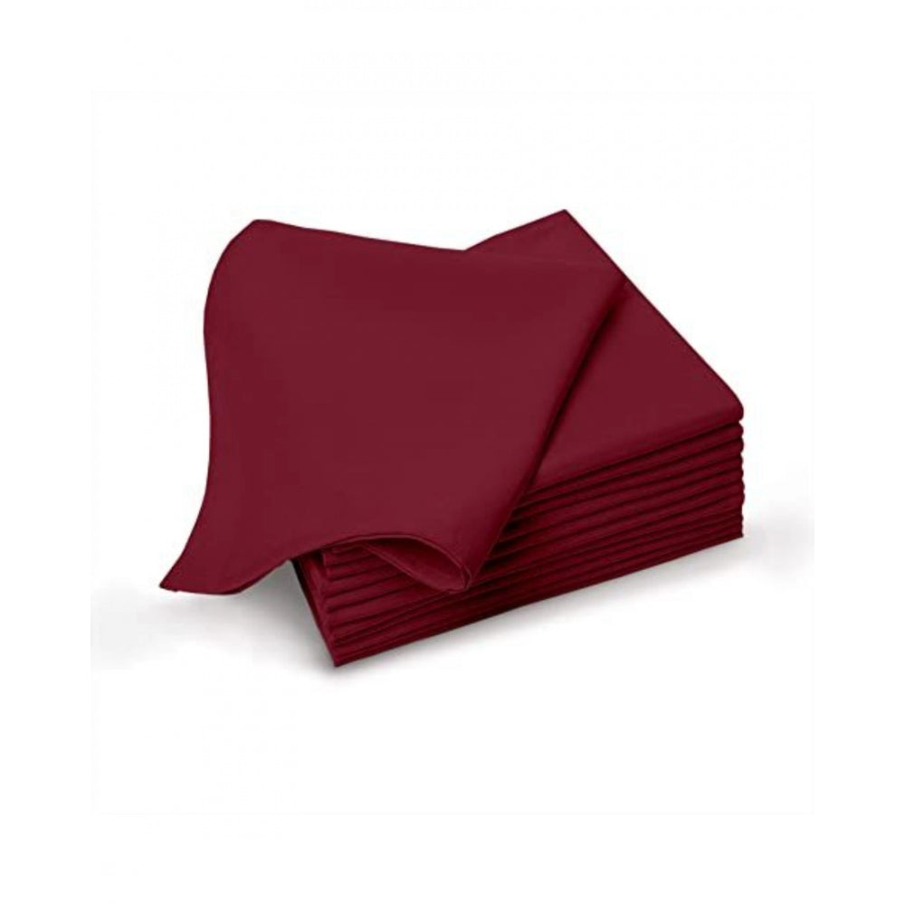 Generic Solid Cotton Napkins Sets (Maroon)