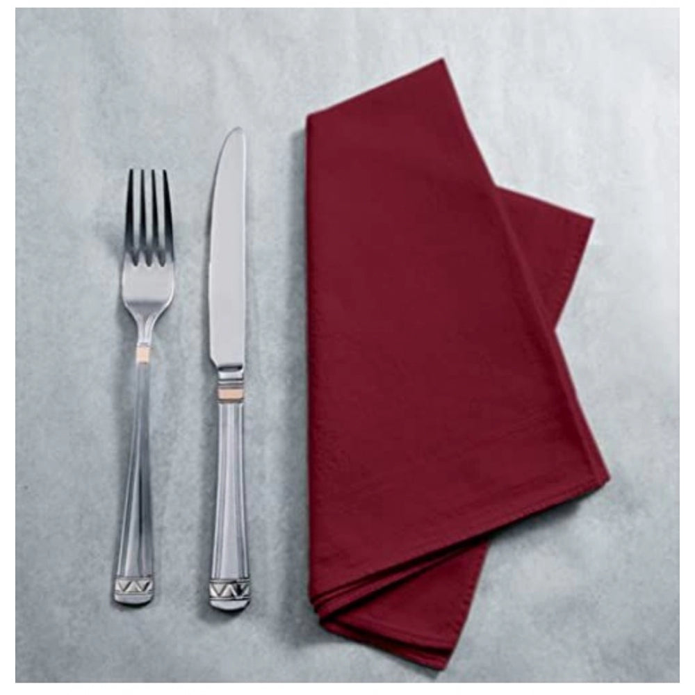 Generic Solid Cotton Napkins Sets (Maroon)