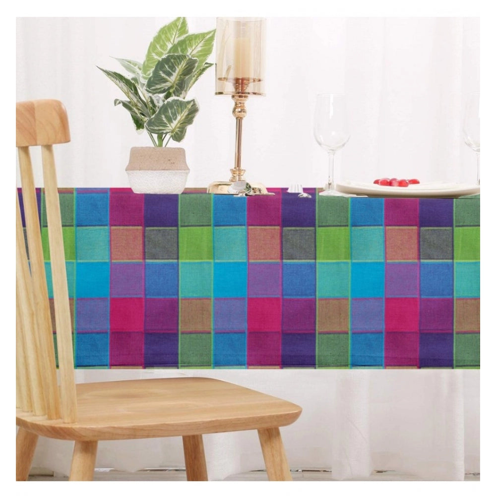 Generic Checked Cotton Checks Table Cloth (Multicolor)