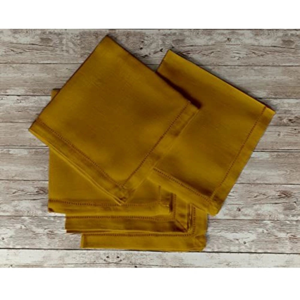 Generic Solid Cotton Napkins Sets (Mustard)