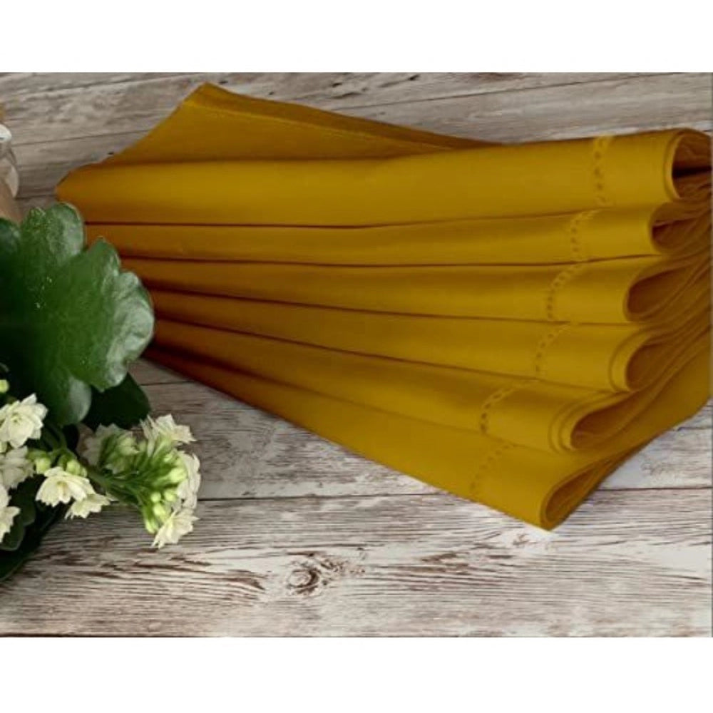 Generic Solid Cotton Napkins Sets (Mustard)