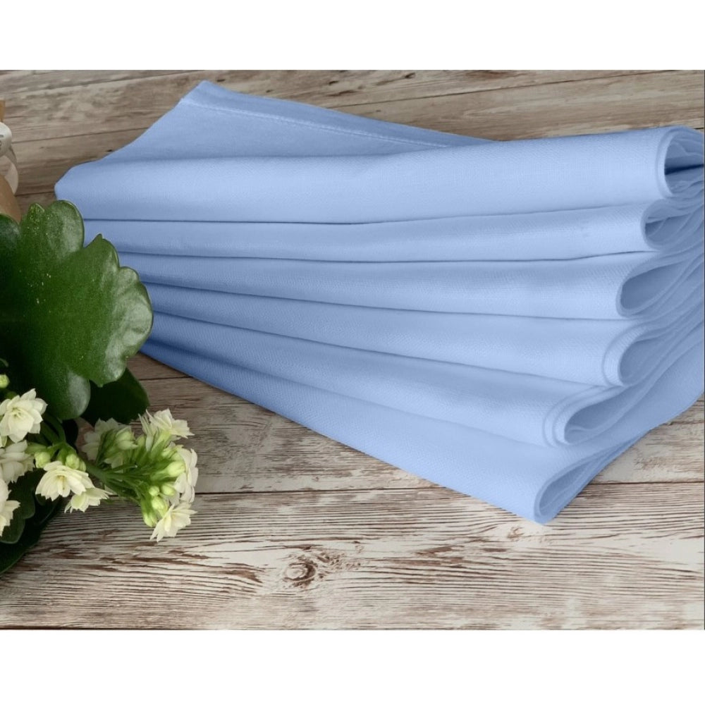 Generic Solid Cotton Napkins Sets (Sky Blue)