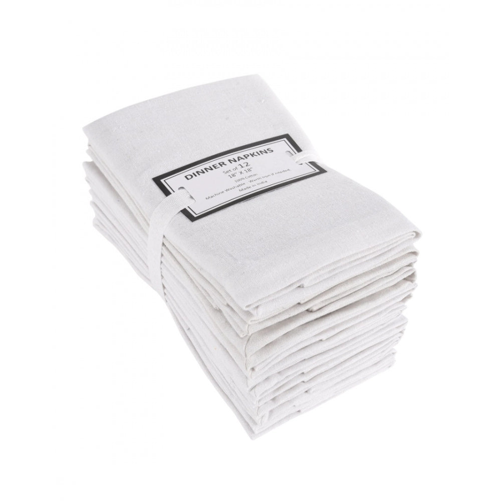 Generic Solid Cotton Napkins Sets (White)