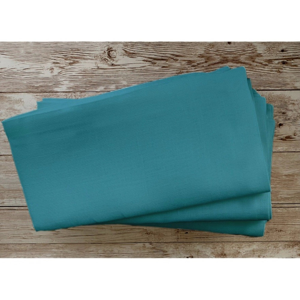 Generic Solid Cotton Napkins Sets (Turquoise Blue)