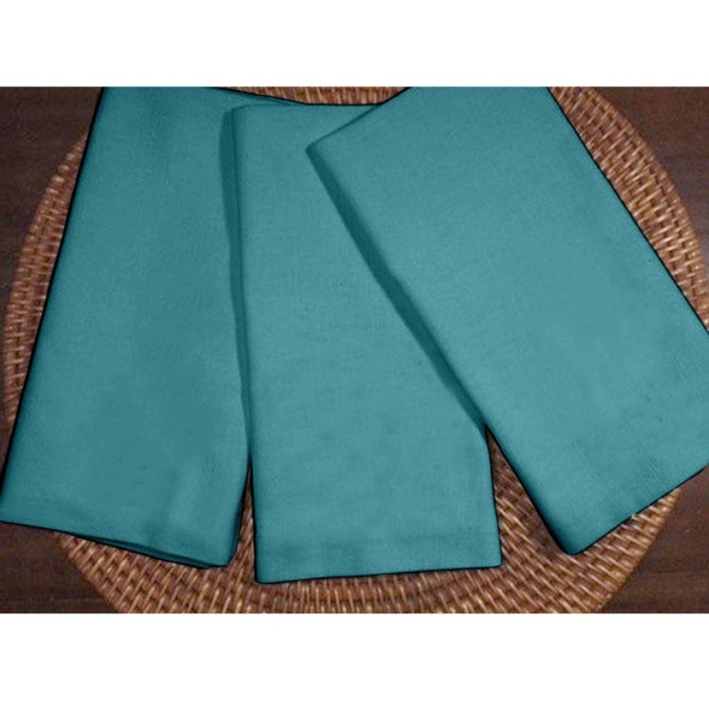 Generic Solid Cotton Napkins Sets (Turquoise Blue)