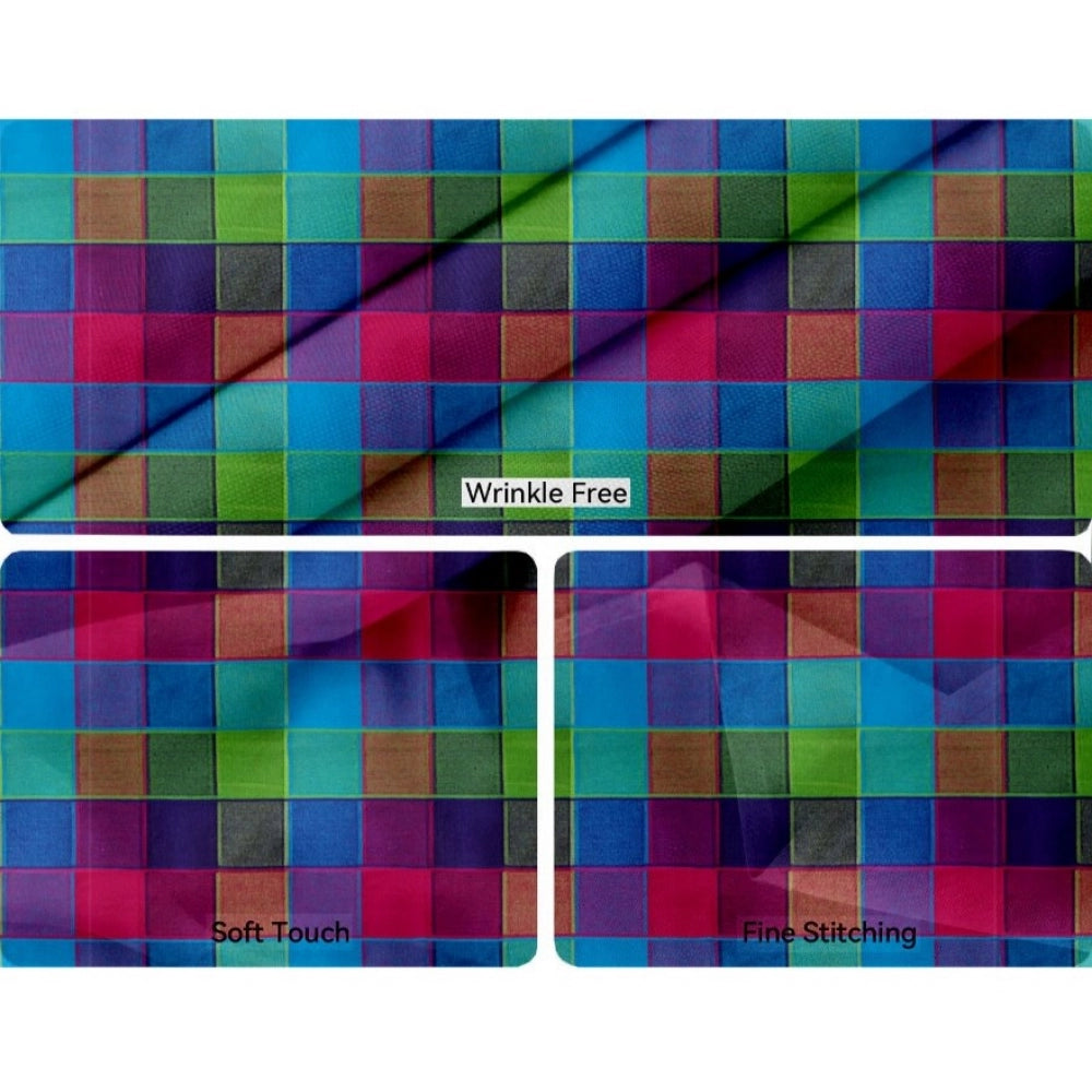 Generic Checked Cotton Checks Table Cloth (Multicolor)