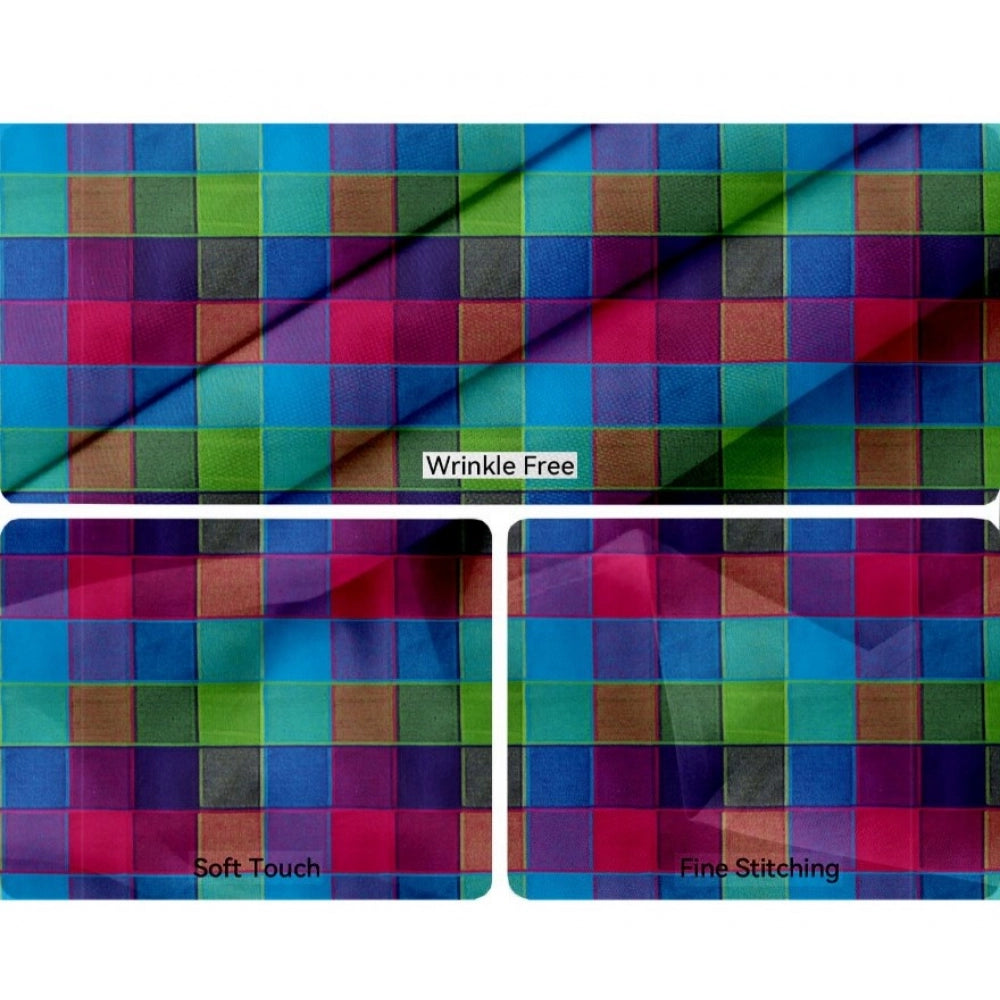 Generic Checked Cotton Checks Table Cloth (Multicolor)