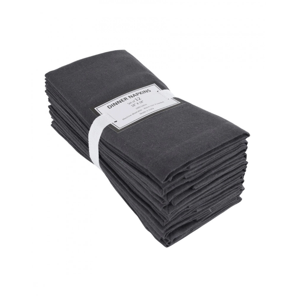 Generic Solid Cotton Napkins Sets (Steel Grey)