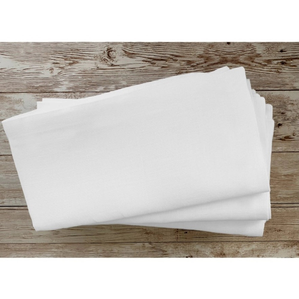 Generic Solid Cotton Napkins Sets (White)