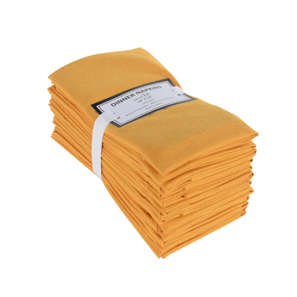 Generic Solid Cotton Napkins Sets (Dark Yellow)