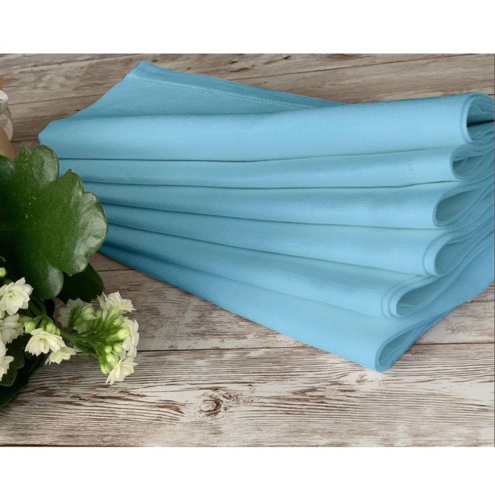 Generic Solid Cotton Napkins Sets (Light Blue)