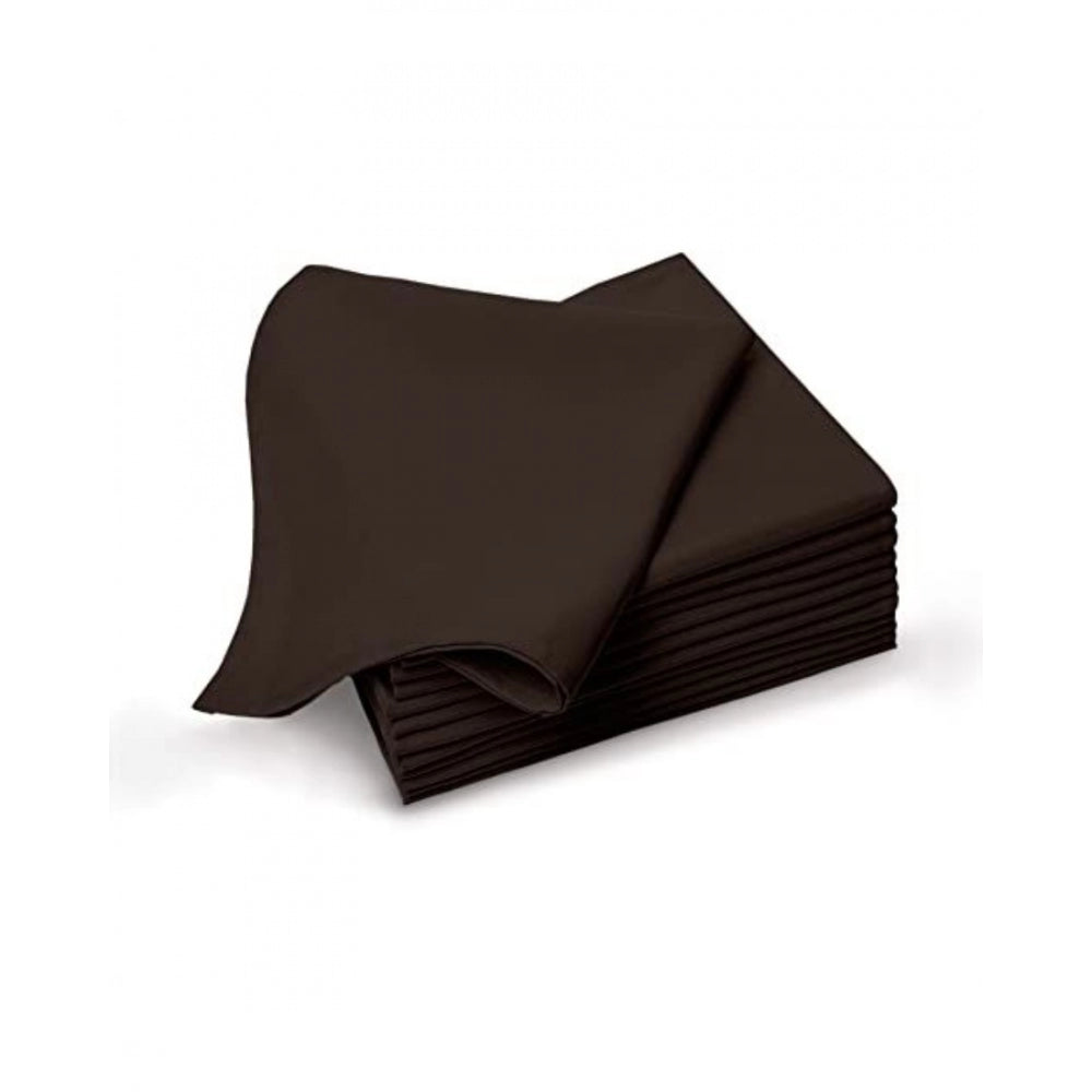 Generic Solid Cotton Napkins Sets (Brown)