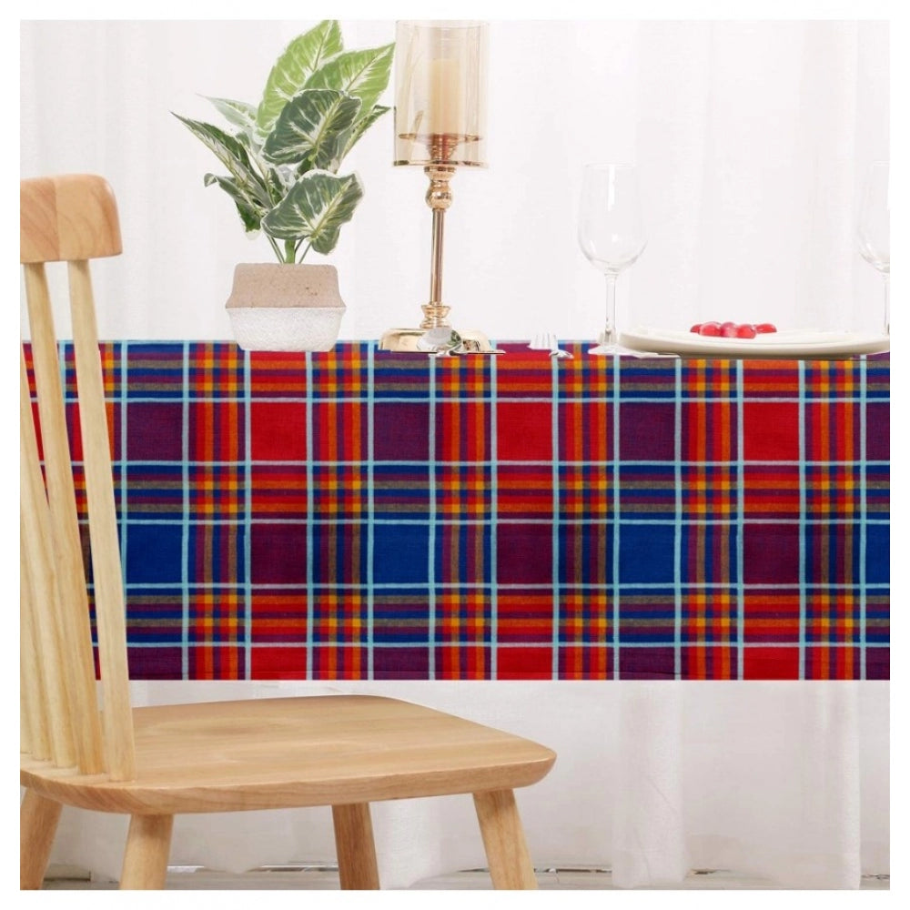 Generic Checked Cotton Checks Table Cloth (Multicolor)