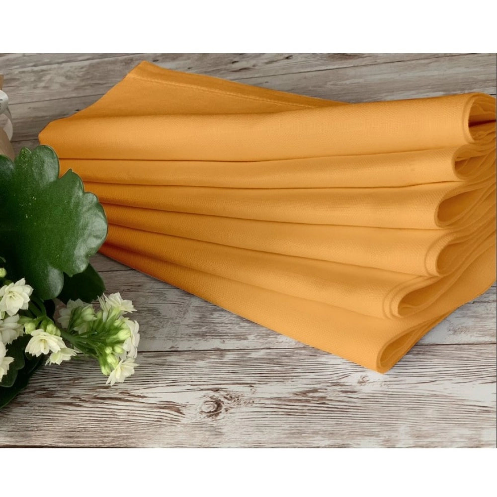 Generic Solid Cotton Napkins Sets (Dark Yellow)