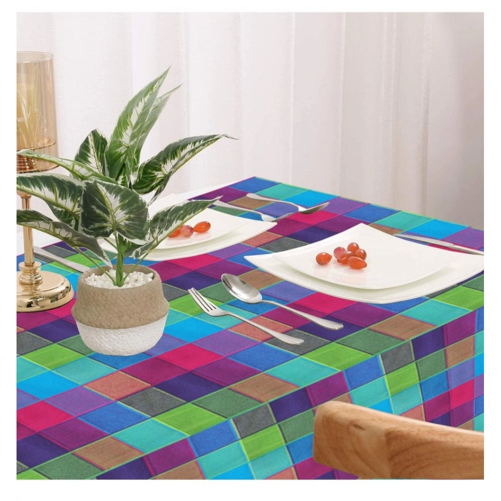 Generic Checked Cotton Checks Table Cloth (Multicolor)