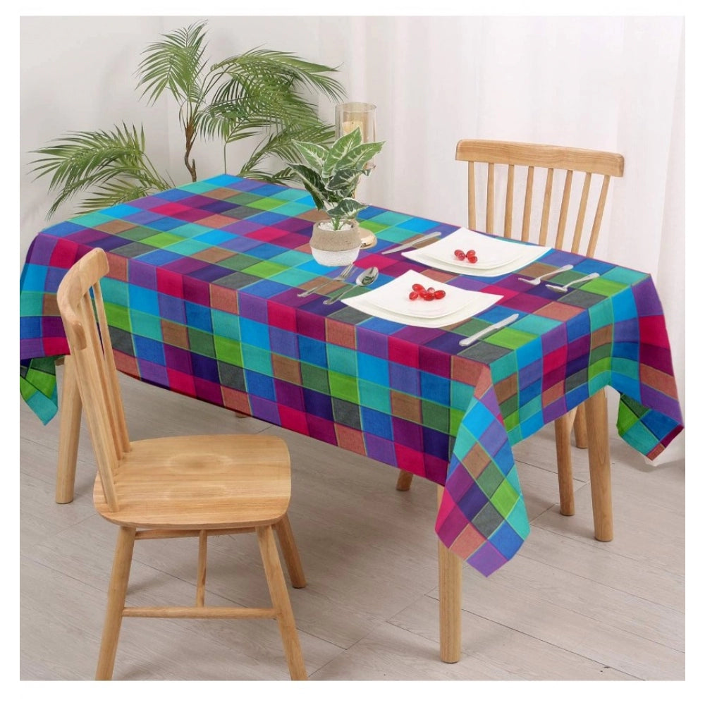 Generic Checked Cotton Checks Table Cloth (Multicolor)