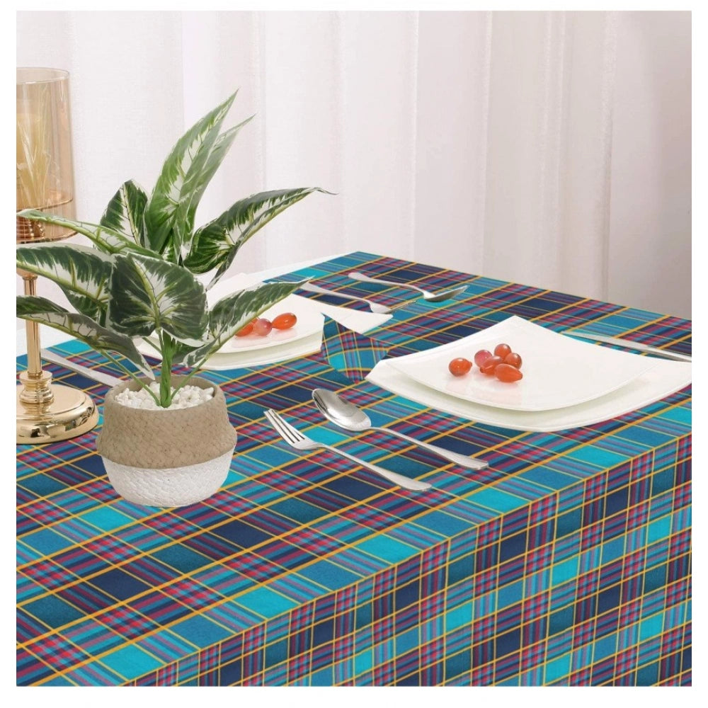 Generic Checked Cotton Checks Table Cloth (Multicolor)