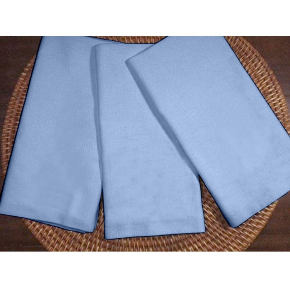 Generic Solid Cotton Napkins Sets (Sky Blue)