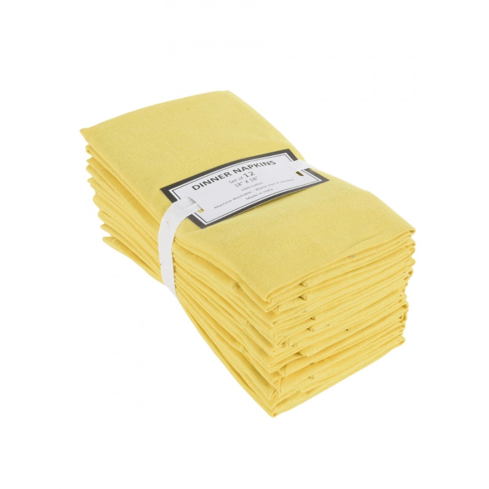 Generic Solid Cotton Napkins Sets (Yellow)