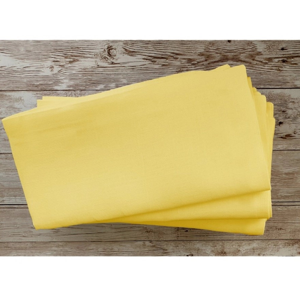 Generic Solid Cotton Napkins Sets (Yellow)