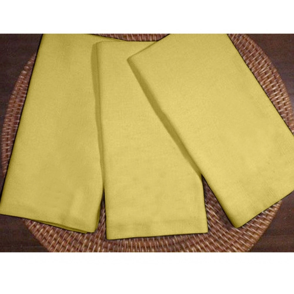 Generic Solid Cotton Napkins Sets (Yellow)