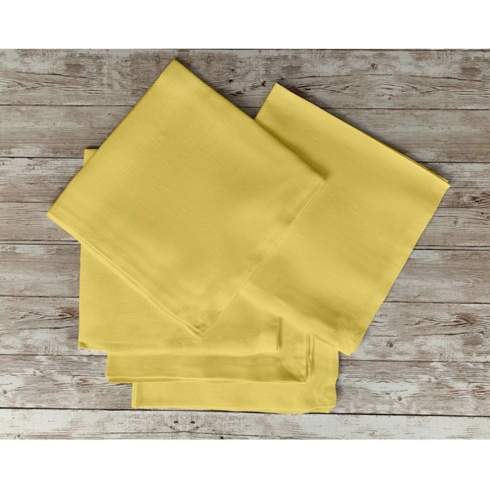 Generic Solid Cotton Napkins Sets (Yellow)