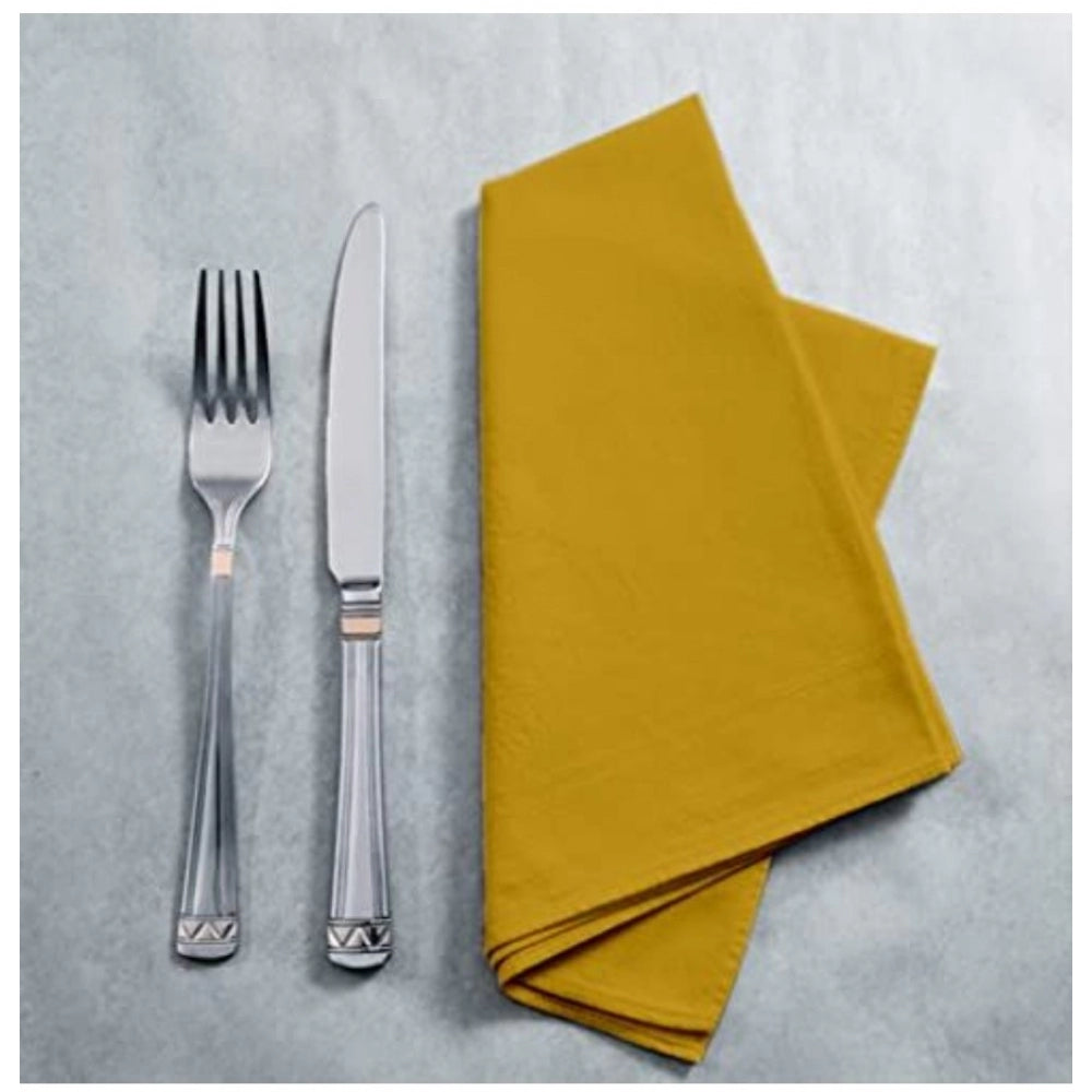 Generic Solid Cotton Napkins Sets (Mustard Yellow)