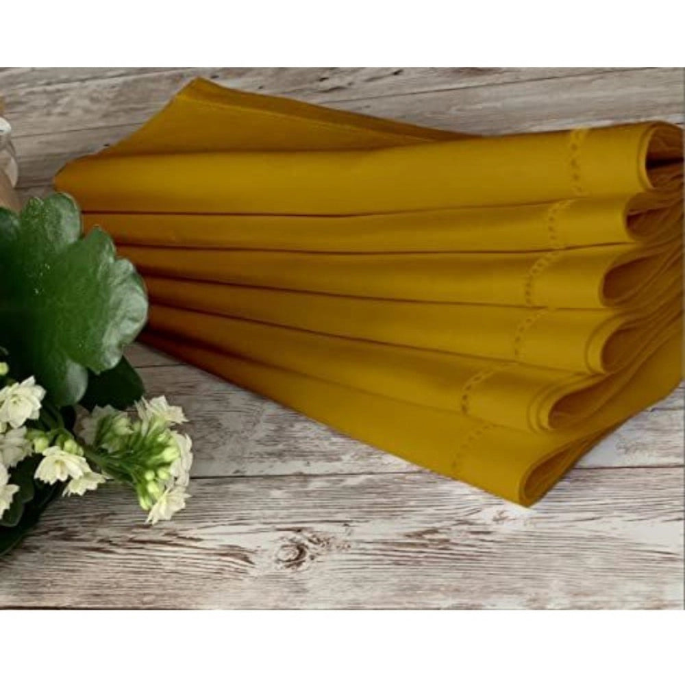 Generic Solid Cotton Napkins Sets (Mustard)