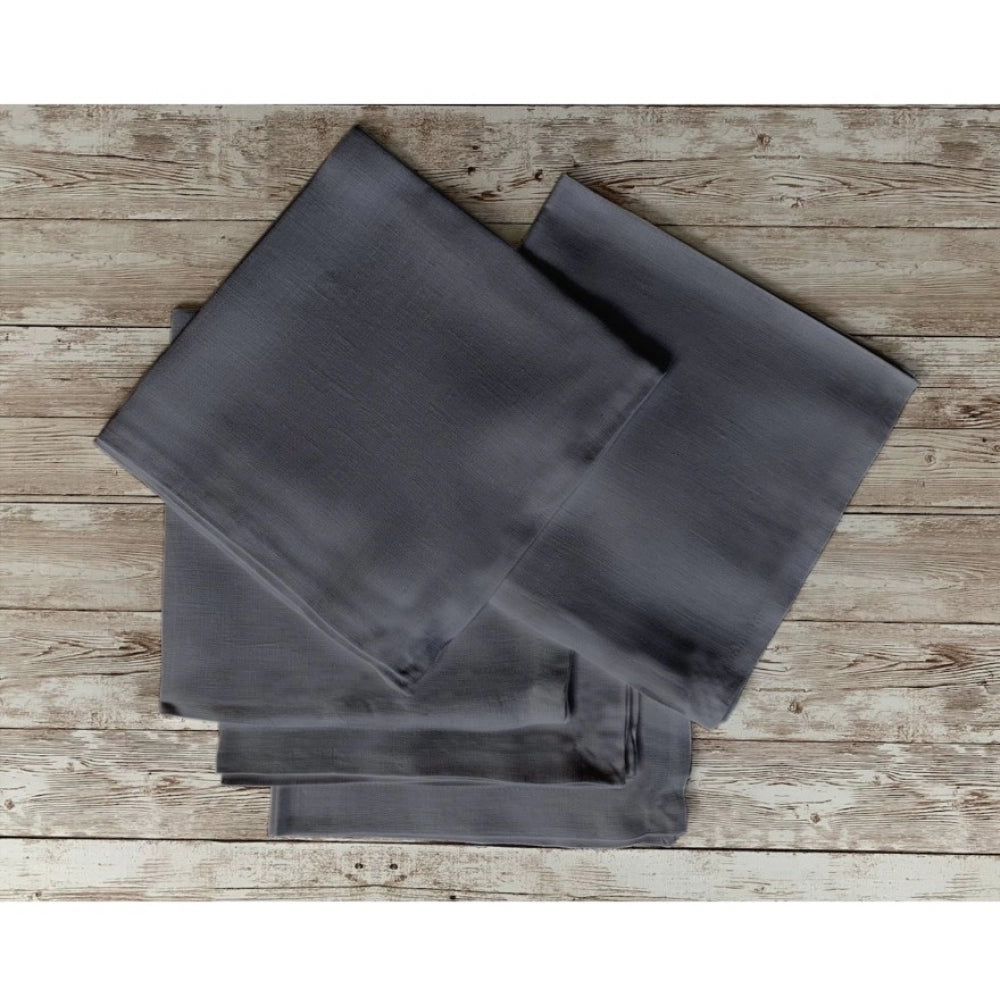 Generic Solid Cotton Napkins Sets (Steel Grey)