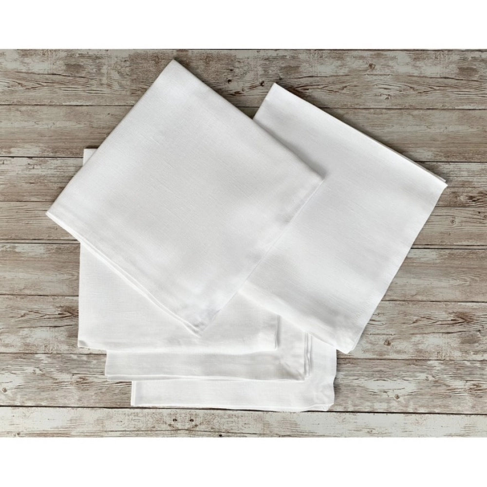 Generic Solid Cotton Napkins Sets (White)