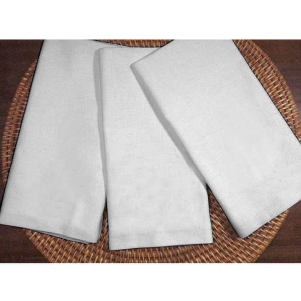 Generic Solid Cotton Napkins Sets (White)