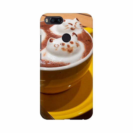 Coffee Creamy Cat Design Mobile Case Cover
