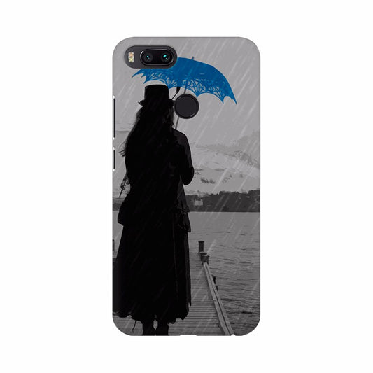 Girl enjoy raining with umberlla Mobile Case Cover