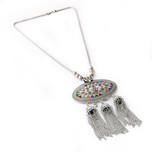 Afghani Designer Turkish Style Vintage Oxidised German Silver Tribal Necklace Pandeant Antique Jewellery Boho Gypsy