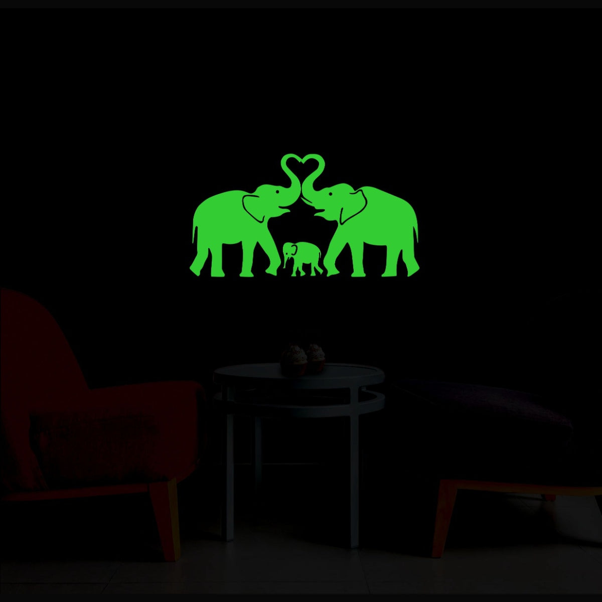 Generic Green Decorative Elephant Radium Wall Sticker